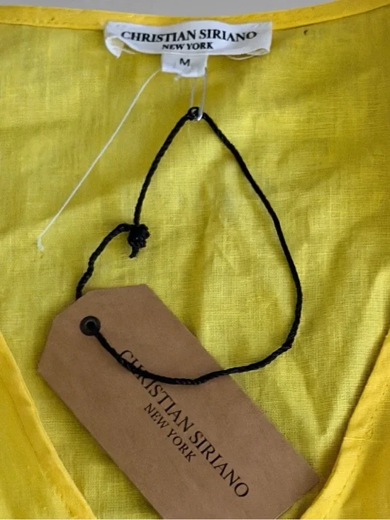 NEW Christian Siriano Yellow Embellished Crop Tank Top SZ MEDIUM - Picture 5 of 7